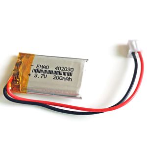 402035 3.7V 250mAh Lithium Polymer LiPo Rechargeable Battery JST XH 2pin 2.54mm plug power For Mp3 headphone bluetooth DVD video pen