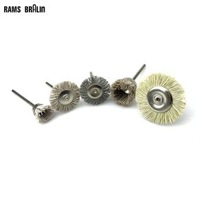 5 pieces Mini Abrasive Brushes Mounted Nylon Abrasives Wire Polishing Brush Wood Carving Groove Grinding Head Dremel Tool