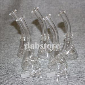 Super Mini Bong Hookah Tjockt Heady Glass Dab Rigs Bubbler 4,5 tums oljeplattform 10mm Kvinna Bägare Vatten Bongs