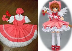 Neues japanisches Anime Card Captor Sakura Sakura Kinomoto Cosplay-Kostüm, rosa Kostüm, Karneval, Halloween, Kostüme für Damen, S-XL