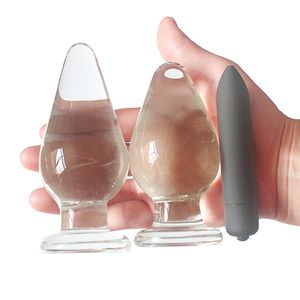 Wholesale transparent sex glass resale online - 5cm Big Size Glass Butt Plug Transparent Crystal Glass Dildos Anal Beads Huge Butt Plug Anal Stimulator Sex Toys For Women Men Y19061002