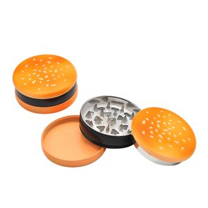 Biscoito hambúrguer liga de zinco metal fumar erva moedor 3-peça 55 mm tubarão dentes moedores criter de especiarias muller