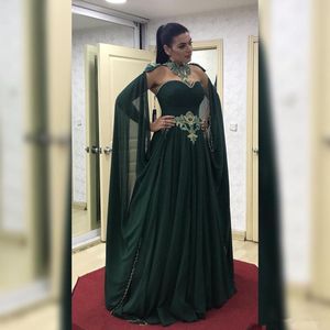 Afrikanska Dubai Sexiga aftonklänningar med Cape Sweetheart Lace Pärled Formal Party OCN Plus Size Prom Dress