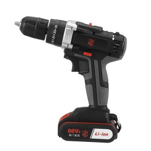 88VF 25 + 3 передач Cordless Ударная дрель дрель Lithium Электрическая дрель с аксессуарами 1 или 2 батареи