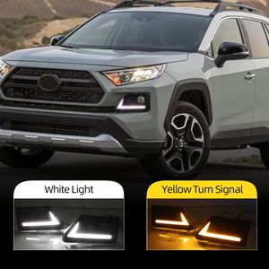 1 par LED DRL Dagljus för TOYOTA RAV4 Äventyr 2019 2020 Dagtid Running Light Dimlampa med dynamisk signal