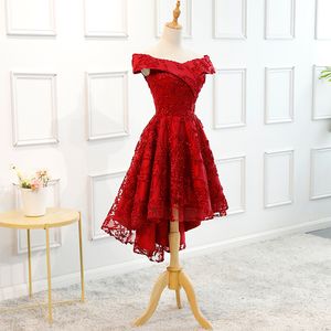 Koyu Kırmızı / Siyah / Fildişi Gelinlik Modelleri Merhaba Lo Parti Elbise Gerçek Resimler Custom Made Nedime Elbise Kabul