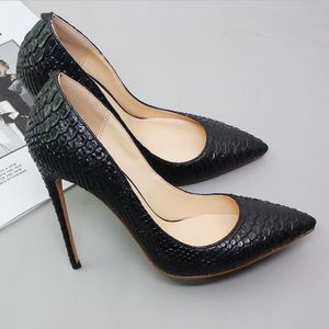 2019 Snakeskin Designer High Heels Women Pumps Five Colors Lady Dress Shoes Pointed Toe 12 CM Bridal Wedding Shoes