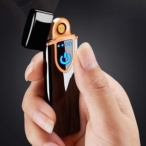 Two-sided Heat USB Touch Sensing Cigarette Lighter Cyclic Charging Windbreak Innovative Design Zinc Alloy Luxury Enjoyment Decorate DHL