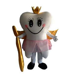 2019 TOOTH ANGEL Custom Mascot Kostym Vuxen Tecknad Kostym med fläkt för kommersiell reklamfrämjande