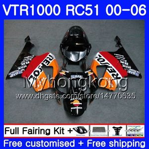 Kit per HONDA VTR1000 RC51 SP1 SP2 00 01 02 03 04 05 06 257HM.23 RTV1000 VTR 1000 Repsol arancione 2000 2001 2002 2003 2004 2005 2006 Carenatura