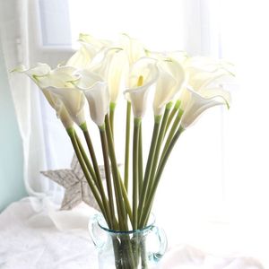 5pcs/lot 26.4" Big Size Calla Lily Artificial Flowers Wedding Bouquet Real Touch Pu Calla Lilies Fake Branches Home Decoration C18112601