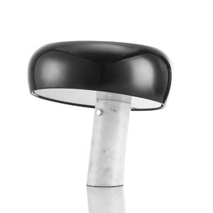 Eenvoudige Italiaanse marmeren tafellamp paddestoel wit zwart hoed tafel licht voor hotel leeskamer mode studie home verlichting ta045