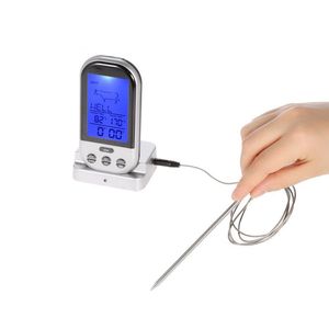 Drahtloses digitales Thermometer Küche BBQ Grill Fleisch Futter Kochen Remote Thermometer Hintergrundalarmfunktion 40%