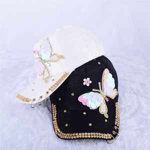 Lato Nowy Snapback Butterfly Hat dla kobiet Moda Regulowane skrzydełka Hip Hop Tour Hat Ring Regulowane Czapki z daszkiem