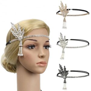 Yeni Great Gatsby Head Band Hat 1920'nin Saç Kapağı Gümüş Ivory Daisy Vintage Shlapper Great Gatsby sineklik kostüm elbise aksesuarları