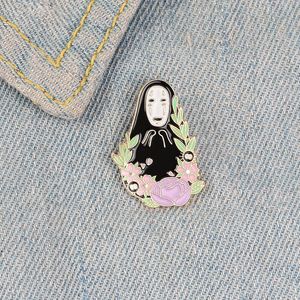Pink cherry blossom enamel pins brooches for women color flower badge anime lapel pin clothes backpack movie jewelry gift for kid