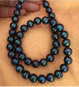 Collar De Perlas De Tahiti Verde al por mayor-Impresionante mm Tahitian Negro Negro Collar de perlas barroco pulgadas k