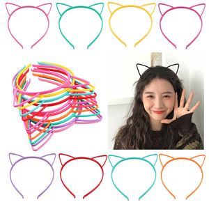 Tania cena hurtowa plastikowa kota w kształcie hairband w różnych kolorach ładny pałąk projektowy w stylu kota