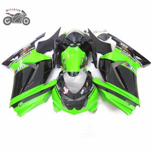 Kundenspezifische Einspritzverkleidungen für KAWASAKI Ninja 250 ZX250R ZX 250R 2008 2009 2010 2014 EX250 08–14. Grün-schwarze Karosserie-Verkleidungssätze