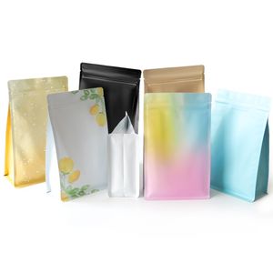 Color Aluminum Foil Sealing Coffee Bag Dog Food Self-supporting Self seal Bags Nuts Rice Tea Packaging Bag Big Capacity LX2970