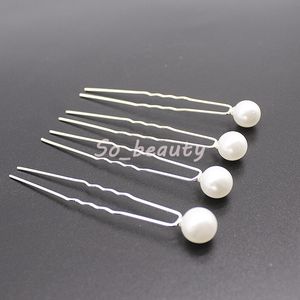 20pcs No brand White Pearls U-shaped Hairpins Bridal Wedding Party Hair Pins Hairpins Accessory Free shipping