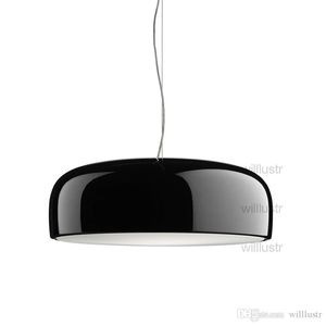 Aluminium hänge lampa modern suspension ljus middag vardagsrum sovrum hotellbar restaurang café ljus pan 35cm 48cm 60cm vit svart