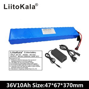 Liitokala 36V 10AH 500 W Hög effekt och kapacitet 42 V 18650 Lithium Batteri Elektrisk motorcykelcykel Scooter med BMS