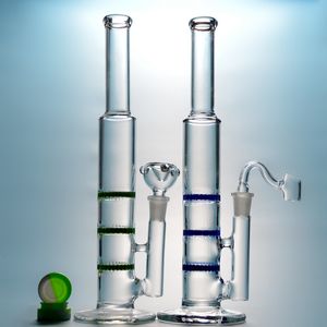 10 Inch Water Glass Bong Triple comb Oil Dab Rigs With Banger 14mm Female Joint Water Pipes With Bowl 10XX