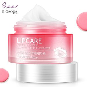 Bioaqua Strawberry Lip Sleeping Mask Hydrating Makeup Exfoliator Lips Balm krem ​​nawilżający odżywek Naturalny warga