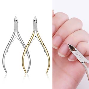 Rostfritt stål Cuticle Sax Toenail Nipper Cutter Plier Manicure Tool Gold Silver Color