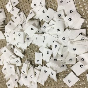 Atacado Etiquetas de dimensionamento 200 pcs noções Natural Branco 100% algodão de algodão Tamanho de tamanho impresso para vestuário