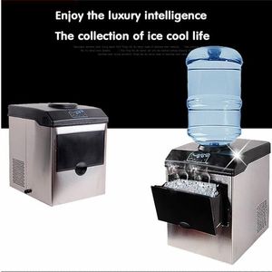 Ticari veya Hanehalkı 220V Otomatik Buz Makinesi 25kg / 24 saat Bar Kahve Noktası Süt Çay Mağazası Elektrikli Popüler Mermi Yuvarlak Buz