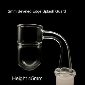 Ny 2 mm tjock rundbotten Splash Guard Beveled Edge Quartz Banger 10mm 14mm 18mm Quartz Domeless Banger Nails For Dab Rig