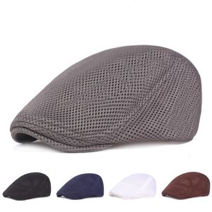 Men Women Cotton Net Beret Cap Fashion Breathable Newsboy Ivy Caps Casual Flat Driving Golf Cabbie Caps Advance Hats