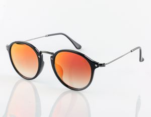 Großhandels-Neue Soscar 2447-F Vintage-Sonnenbrille für Männer Designer-Retro-Sonnenbrille Metallrahmen Blitzspiegel Glaslinse Hochwertige Brille