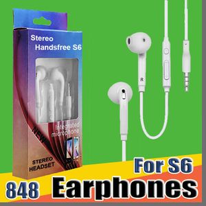 848 Premium Stereo Quality Factory Promotion For Samsung S6 Edge Earphone Earbud Headset Headphones 3.5mm With Packaging E-EJ