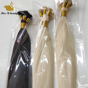 Red Blue Pink Blonde Hair Extensions Hand Tied HairWeft White Silver Light Color Human HairWeaves 6pcs 100gram