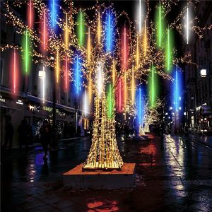 Meteor Lights Pomelotree 540 Lampada a cascata a pioggia a LED impermeabile con pioggia di meteoriti per la decorazione dell'albero di nozze, Natale, Capodanno