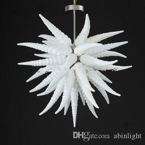 Konstdesign Fancy Chandeliers Lighting White Color Blown Glas Dekorativ ljuskronor Pendant Light With LED -ljus