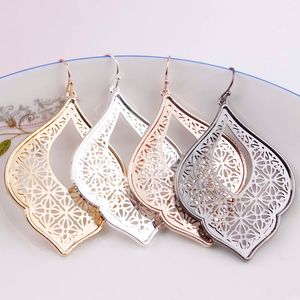 Марокко Teardrop fashion-Two Tone Геометрического падение серьги Заявление Длинные цепи ожерелье для женщин филиграни Ожерелья Подвески ювелирных изделий