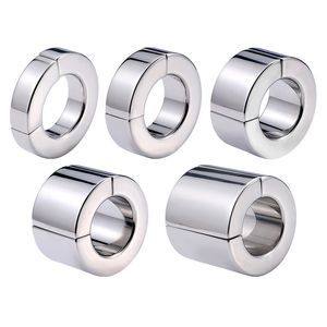 sex massager5 Sizes Magnetic Cock Ring Stainless Steel Scrotum Pendant Lock Ball Stretcher Scrotum Restraint Testis Weight Sex Toy For Men