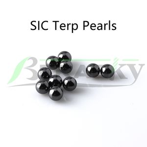 Beracky Smoking Silicon Carbide Sphere SIC Terps Pearls 4mm 5mm 6mm 8mm Black Terp Beads For Quartz Banger Nails Glas Water Bongs Riggar