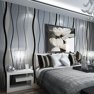 3d tapet Modern Luxury Stripe Wall Papers för vardagsrum TV Soffa Sovrum Heminredning Non-Woven Wall Covering