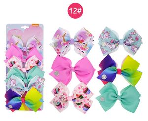 JOJO Siwa Archi per capelli con fermagli a coccodrillo Set Simpatico nastro con stampa unicorno JOJO Archi Boutique Forcine per ragazze Accessori per capelli per bambini HC141