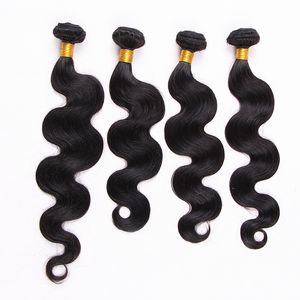 Elibes Marka Najwyższej Jakości Brazylijski Virgin Human Hair Voundles Wave Body Wave Splot Natural Black Color, 100g One Piece 4 sztuk Pack, Darmowy DHL