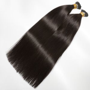 VMAE 1G Strand 100G Brazylijska Europejska Rosyjska Indian Pre Bondad Double Natural Virgin Straight Keratin I Tip Human Hair Extensy