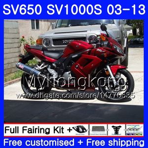 Kropp för SUZUKI SV650 SV1000S SV650S 03 04 05 06 07 08 308HM.0 SV 650s 1000 S 1000S 2003 2004 2005 2006 2007 2008 Fairing Factory Mörkröd