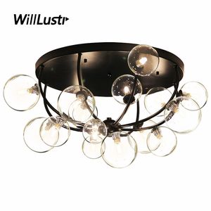 Kreatywny ośmiornica lampa sufitowa szklana bańka żelaza Light Hotel Aisle Mall salon sypialnia 16-głowy G9 minimalistyczny oświetlenie