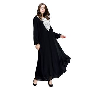 Roupas étnicas 2021 Abaya Dubai Vestido Muçulmano Mulheres Moda Long Maxi Dupla Camada Solta Vestido Islã