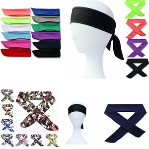 Sport Headbands Yoga Hair Band Camouflage Tie Back Stretch Sweatbands Basketball Hårband Fukt Wicking Running Scarves 300pcs GGA3516